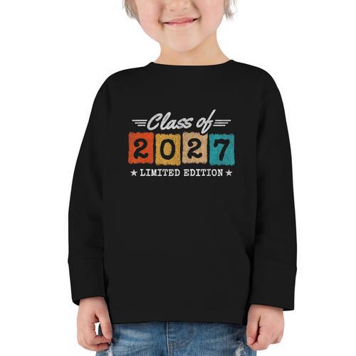 2027 Back To School Graduation Limited Edition Class Of 2027 Graphic Toddler Long Sleeve Tee - Savourry