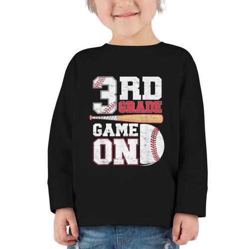 3rd Grade Game On Back To School Baseball Boy Third Grade Graphic Toddler Long Sleeve Tee - Savourry