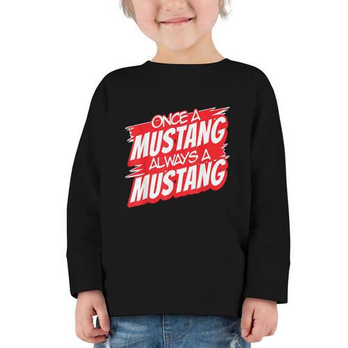 Always A Mustang Back To School Spirit R Graphic Toddler Long Sleeve Tee - Savourry