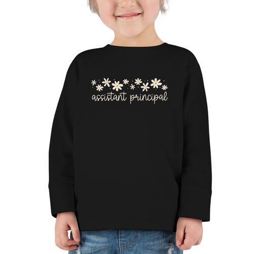Assistant Principal Appreciation Flower Daisy Back To School Graphic Toddler Long Sleeve Tee - Savourry