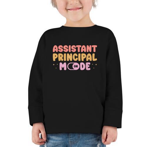 Assistant Principal Mode On Back To School Appreciation Graphic Toddler Long Sleeve Tee - Savourry