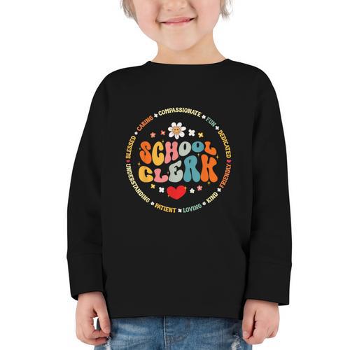Attendance School Clerk Appreciation Week Back To School Graphic Toddler Long Sleeve Tee - Savourry