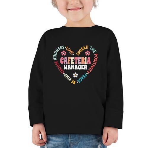 Back To School Cafeteria Manager Lunch Lady Squad Or Team Graphic Toddler Long Sleeve Tee - Savourry