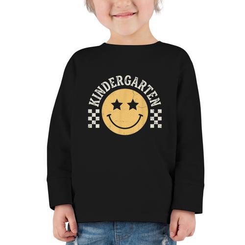 Back To School Kindergarten Kids Boys Girls Graphic Toddler Long Sleeve Tee - Savourry