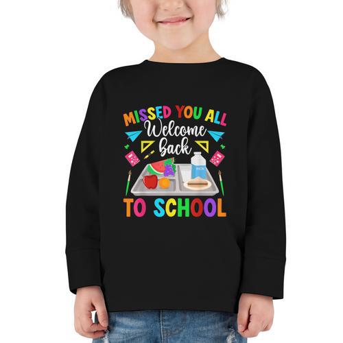 Back To School Lunch Lady First Day Of School Lunch Lady Graphic Toddler Long Sleeve Tee - Savourry