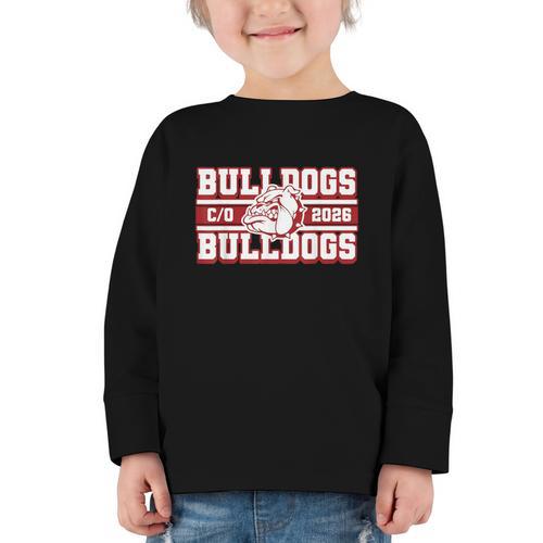Bulldogs Class Of 2026 Back To School Senior Spirit M Graphic Toddler Long Sleeve Tee - Savourry