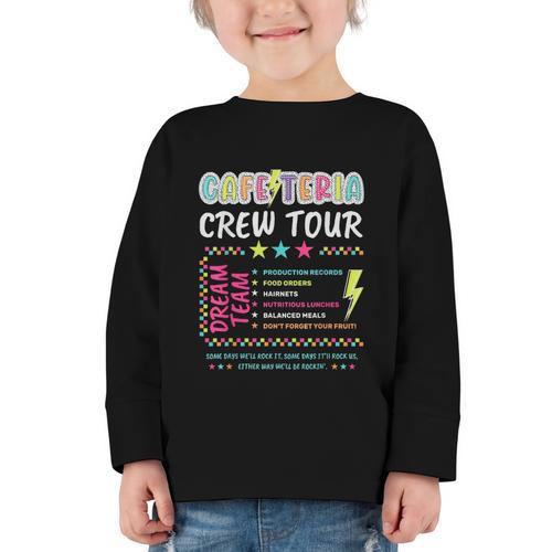 Cafeteria Crew Tour Lunch Lady Dream Team Back To School Graphic Toddler Long Sleeve Tee - Savourry