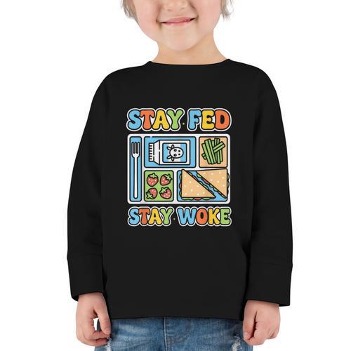 Cafeteria Crew Tour Welcome Back To School Lunch Lady Graphic Toddler Long Sleeve Tee - Savourry