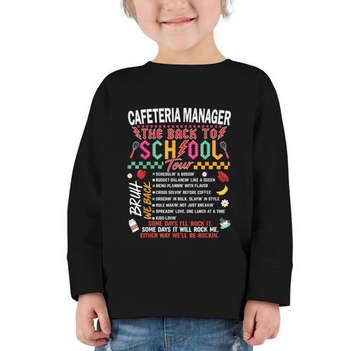 Cafeteria Manager School Cafeteria Crew Back To School Graphic Toddler Long Sleeve Tee - Savourry