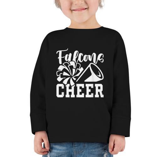Cheer Falcons Back To School Spirit Graphic Toddler Long Sleeve Tee - Savourry