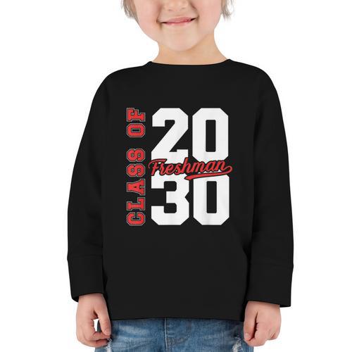 Class Of 2030 Freshman 2030 Back To School Graphic Toddler Long Sleeve Tee - Savourry