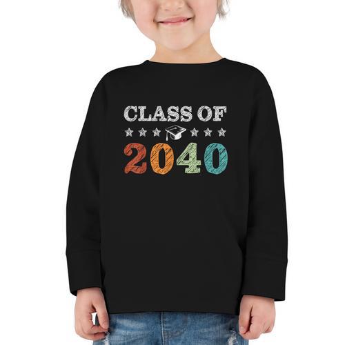 Class Of 2040 Grow With Me First Day School Back To School Graphic Toddler Long Sleeve Tee - Savourry