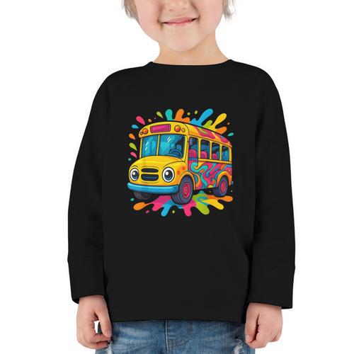 Colorful School Bus Driver Back To School Men Women Kids Graphic Toddler Long Sleeve Tee - Savourry