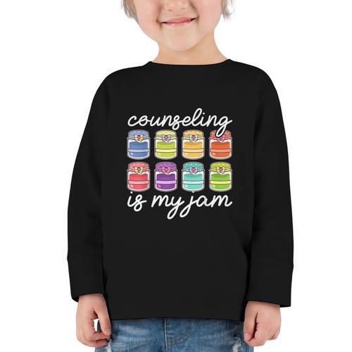 Counseling Is My Jam School Counselor Back To School Graphic Toddler Long Sleeve Tee - Savourry