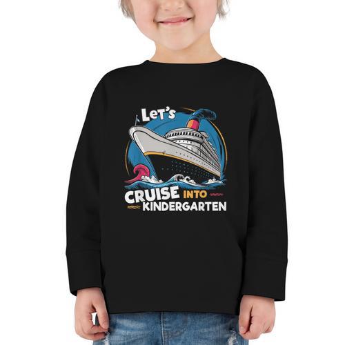 Cruise Ship Kindergarten Back To School Boys Girls Kids Graphic Toddler Long Sleeve Tee - Savourry