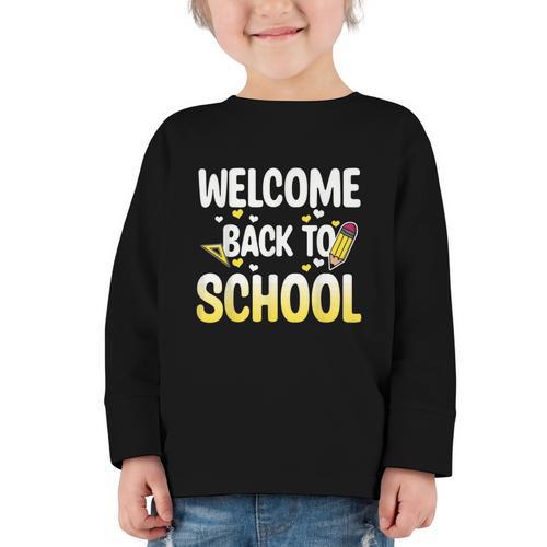 Cute Welcome Back To School 1st Day Back To School First Day Graphic Toddler Long Sleeve Tee - Savourry