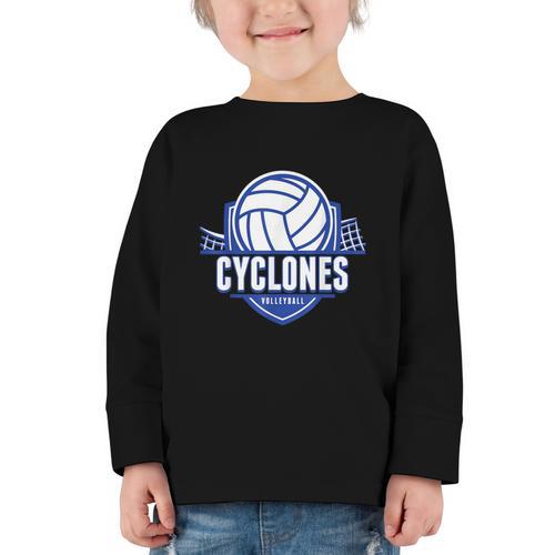Cyclones Volleyball Back To School Spirit B Graphic Toddler Long Sleeve Tee - Savourry