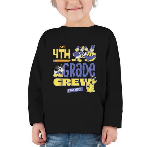 Disney My 4th Grade Crew Stay Cool Back To School Friends Graphic Toddler Long Sleeve Tee - Savourry