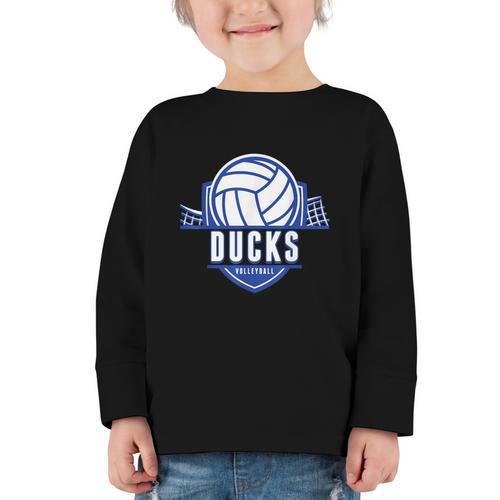 Ducks Volleyball Back To School Spirit B Graphic Toddler Long Sleeve Tee - Savourry