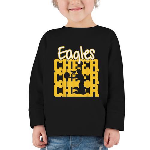 Eagles Cheer Back To School Cheerleading Spirit GY Graphic Toddler Long Sleeve Tee - Savourry