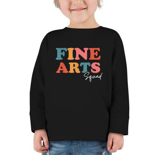 Fine Arts Squad Boho Cute Back To School Fine Arts Graphic Toddler Long Sleeve Tee - Savourry
