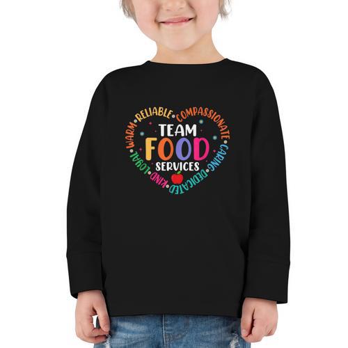 Food Services Cafeteria Crew Lunch Lady Team Back To School Graphic Toddler Long Sleeve Tee - Savourry