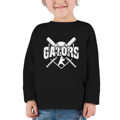 Gators Baseball Back To School Spirit Graphic Toddler Long Sleeve Tee - Savourry