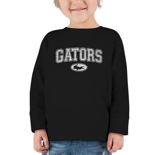Gators High School Spirit Fan Team Gator Back To School Graphic Toddler Long Sleeve Tee - Savourry