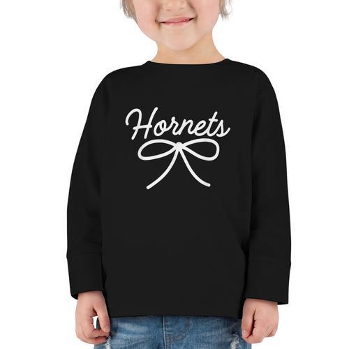 Hornets Back To School Spirit Graphic Toddler Long Sleeve Tee - Savourry