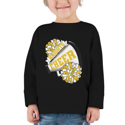 Knights Cheer Back To School Cheerleading Spirit GY Graphic Toddler Long Sleeve Tee - Savourry