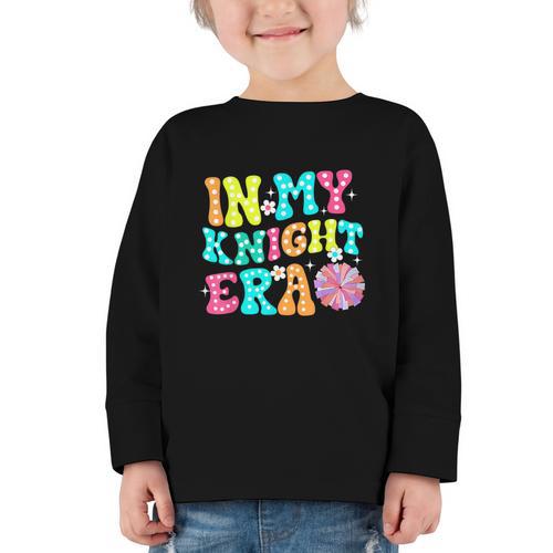 In My Knights Era Back To School Spirit Game Retro Groovy Graphic Toddler Long Sleeve Tee - Savourry