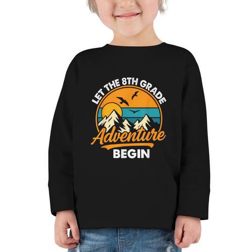 Let The 8th Grade Adventure Begin Back To School Graphic Toddler Long Sleeve Tee - Savourry