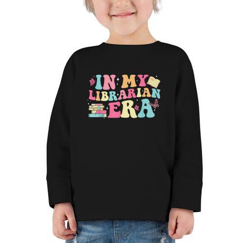 In My Librarian Era Last Day Of School Back To School Graphic Toddler Long Sleeve Tee - Savourry