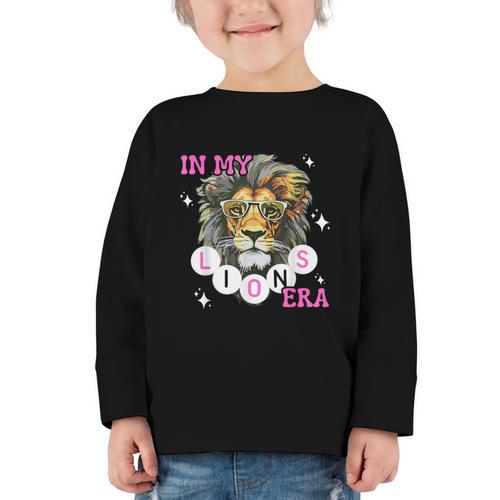 In My Lions Era Team Squad Back To School Mascot Spirit Game Graphic Toddler Long Sleeve Tee - Savourry