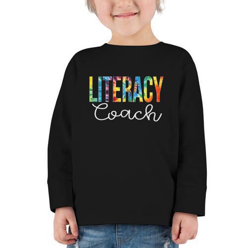 Literacy Coach Women Tie Dye Back To School Appreciation Day Graphic Toddler Long Sleeve Tee - Savourry