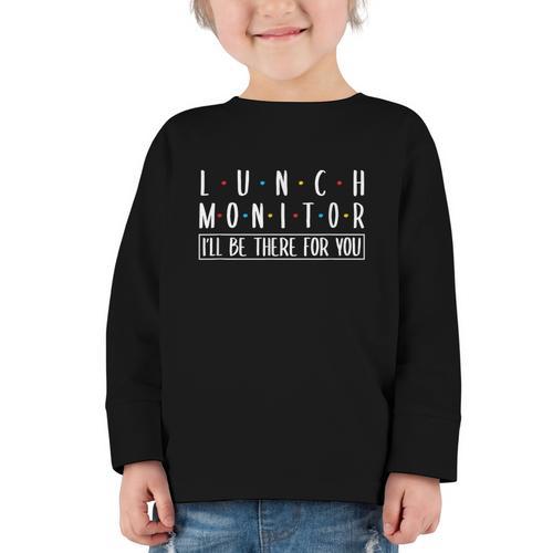 Lunch Monitor School Cafeteria Back To School Canteen Graphic Toddler Long Sleeve Tee - Savourry