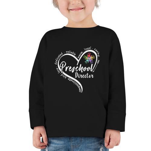 Preschool Director Assistant Back To School Daycare Thank Graphic Toddler Long Sleeve Tee - Savourry