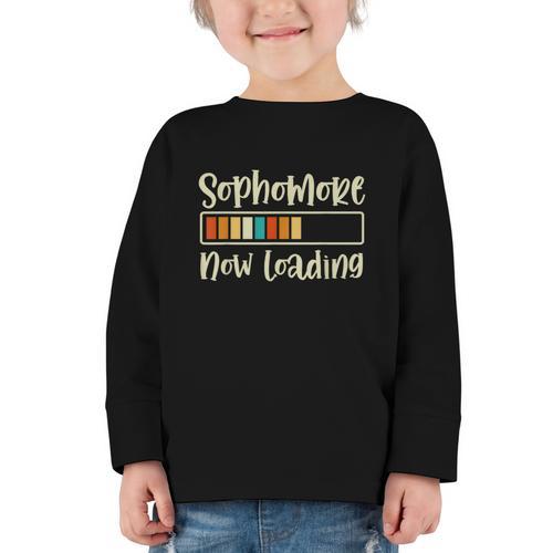 Retro Sophomore Now Loading 2028 High School Back To School Graphic Toddler Long Sleeve Tee - Savourry