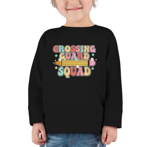 School Crossing Guard Retro Back To School Cool Appreciation Graphic Toddler Long Sleeve Tee - Savourry