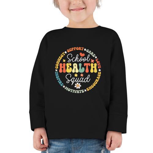 School Health Squad Back To School Nurse Squad Graphic Toddler Long Sleeve Tee - Savourry