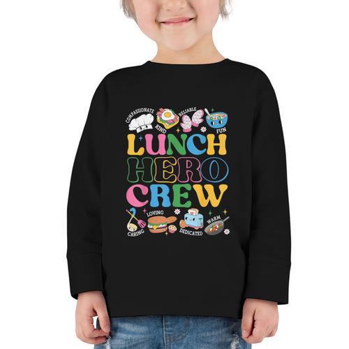 School Lunch Hero Squad Crew Back To School Women Men Graphic Toddler Long Sleeve Tee - Savourry