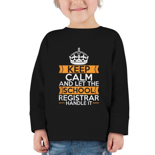 School Registry Student Enrollment Back To School Registrar Graphic Toddler Long Sleeve Tee - Savourry