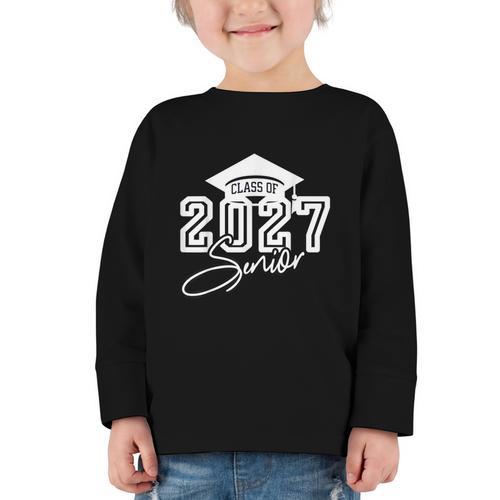 Senior Class Of 2027 Back To School Graduate Senior Year 27 Graphic Toddler Long Sleeve Tee - Savourry