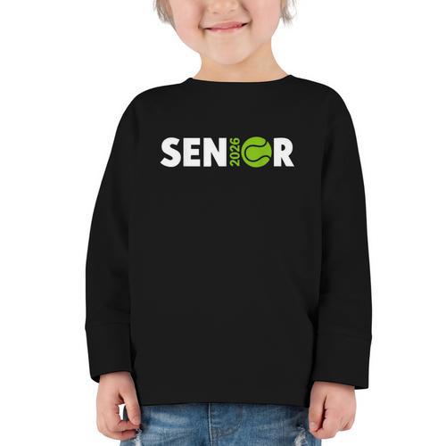 Senior Tennis 2026 Class Of 2026 Graduate Back To School Fun Graphic Toddler Long Sleeve Tee - Savourry