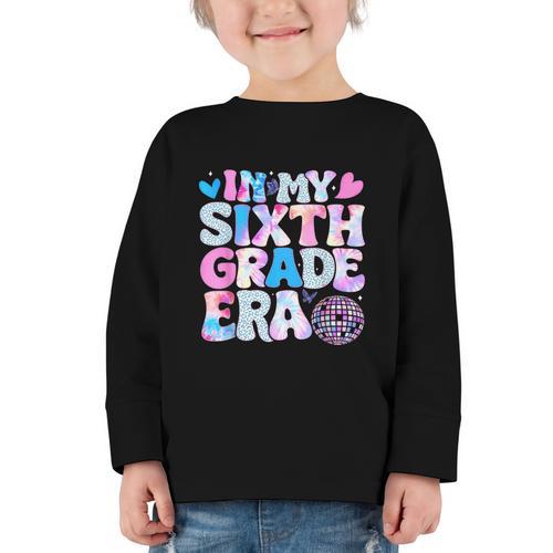 In My Sixth Grade Era Cool 6th Grade Tie Dye Back To School Graphic Toddler Long Sleeve Tee - Savourry