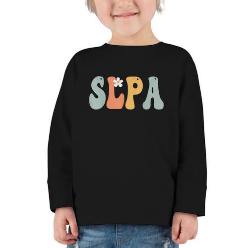 SLPA Groovy Women Appreciation Day Hello Back To School Graphic Toddler Long Sleeve Tee - Savourry