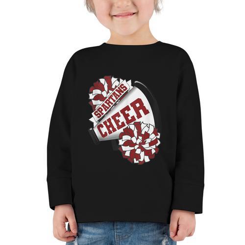Spartans Cheer Back To School Cheerleading Spirit M Graphic Toddler Long Sleeve Tee - Savourry