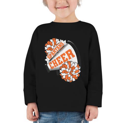 Spartans Cheer Back To School Cheerleading Spirit O Graphic Toddler Long Sleeve Tee - Savourry