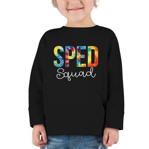 Sped Squad For Work Tie Dye Back To School Appreciation Day Graphic Toddler Long Sleeve Tee - Savourry