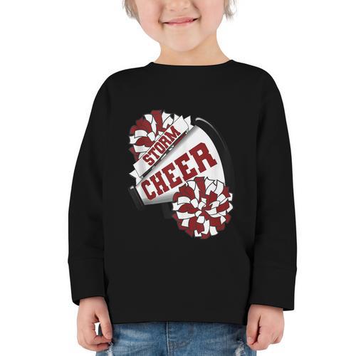 Storm Cheer Back To School Cheerleading Spirit M Graphic Toddler Long Sleeve Tee - Savourry